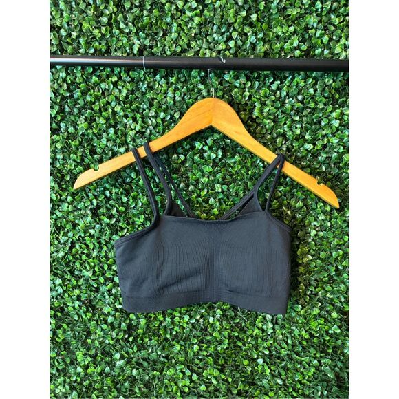 Nike ADV Black Ribbed Sports Bra Sz Small - Picture 1 of 4